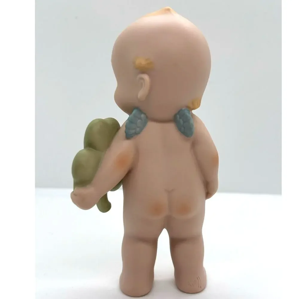 VTG '93 Jesco/Enesco Rose O'Neill Porcelain Kewpie Doll w/Erin Go Bragh Shamrock